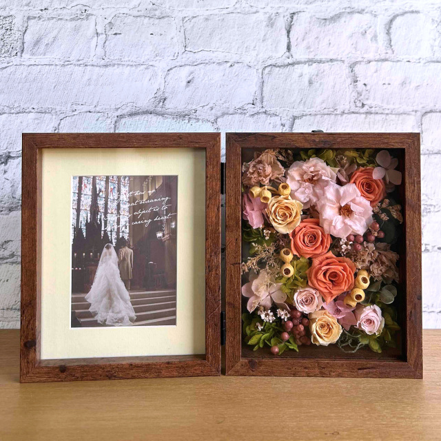 プリザーブドフラワー フォトフレーム・ナチュレ（オレンジ）03