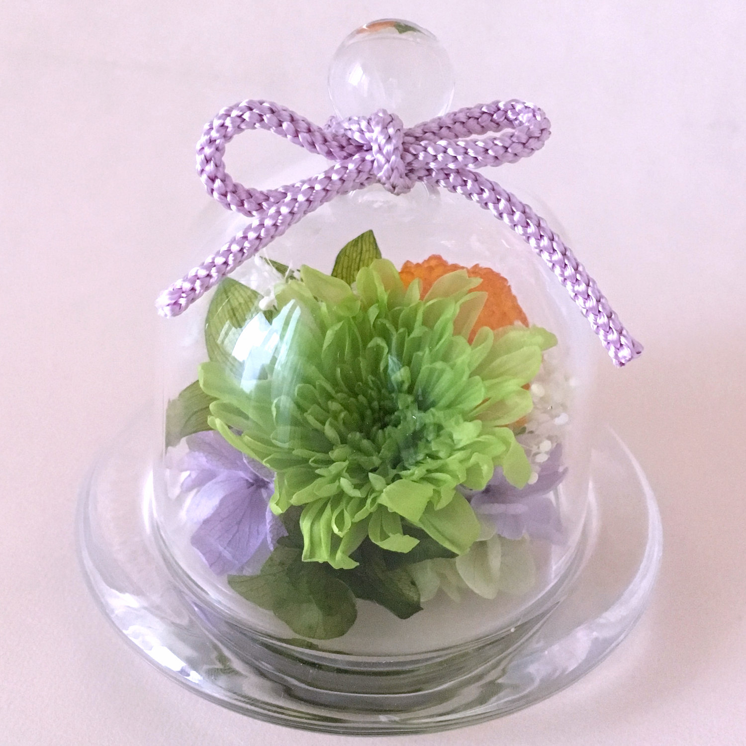 お供え、仏花に小さめドームアレンジ|まめ菊(グリーン)